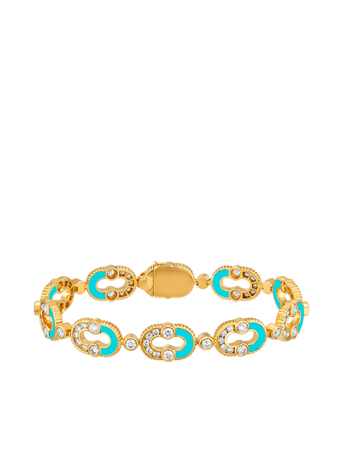 viltier BRACELET MAGNETIC ENCHAÎNÉE SEMI TURQUOISE