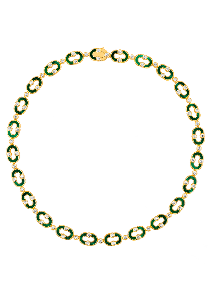 viltier COLLIER MAGNETIC ENCHAÎNÉE MALACHITE
