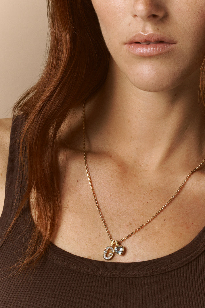 Viltier PENDENTIF MAGNETIC NACRE ET DIAMANTS