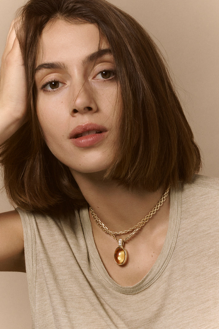 Viltier TALISMAN CABOCHON CITRINE