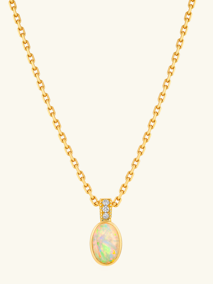 Viltier TALISMAN CABOCHON OPALE BLANCHE