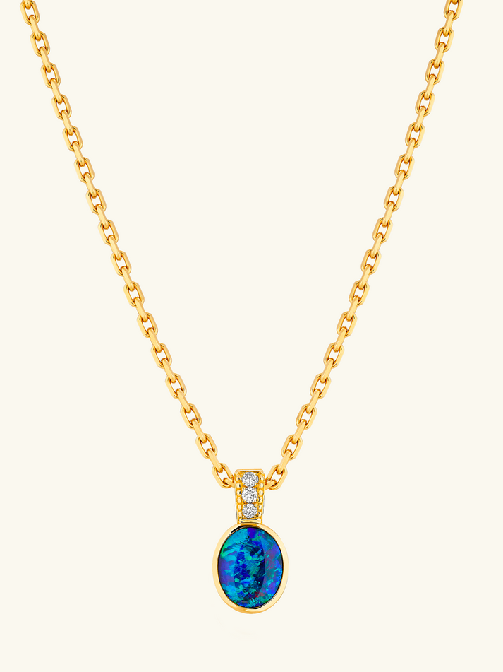 Viltier TALISMAN CABOCHON OPALE NOIRE