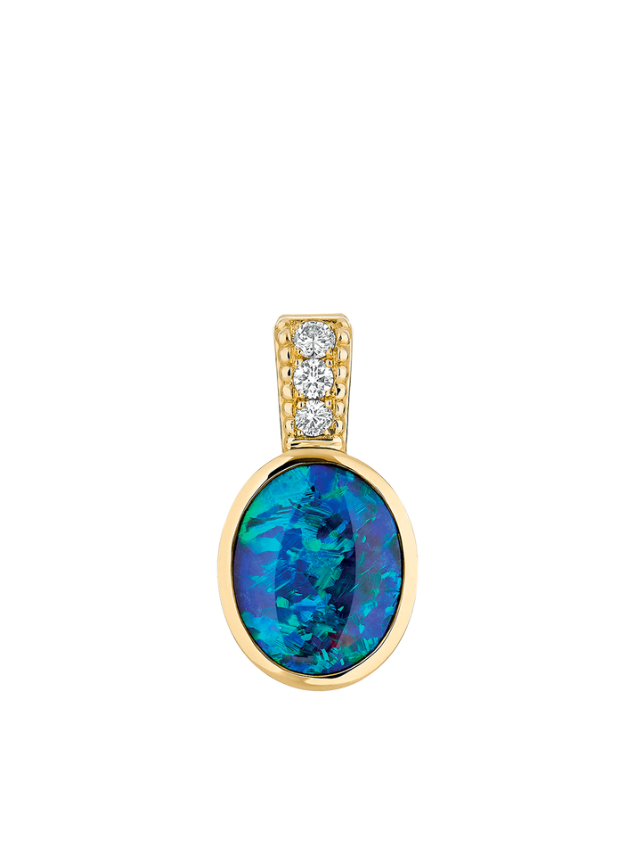 viltier TALISMAN CABOCHON OPALE NOIRE