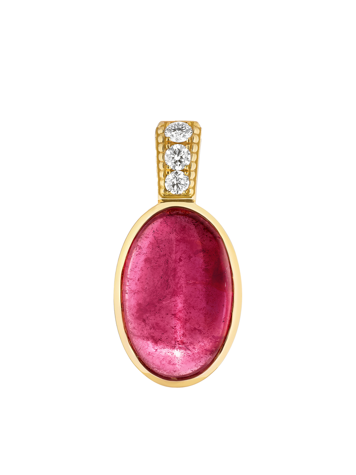 viltier TALISMAN CABOCHON TOURMALINE ROSE