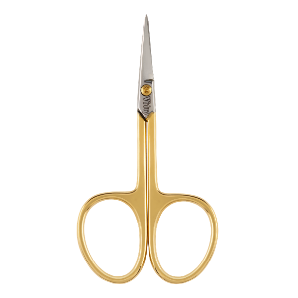 vitry Ciseaux à peaux lames courbes Inox doré