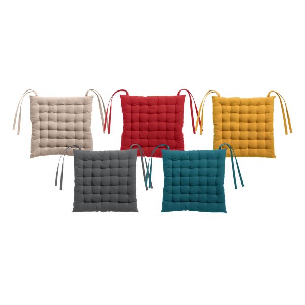 Vivaraise Galette de chaise 36 points Zea recyclée 38 x 38 x 3 cm Déco