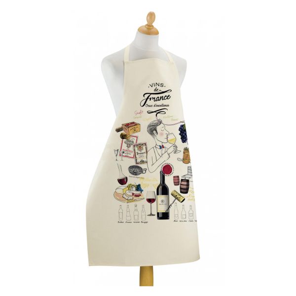Vivaraise Grand Tablier de cuisine Crus d'excellence Ecru 72 x 96 Fabriqué en France