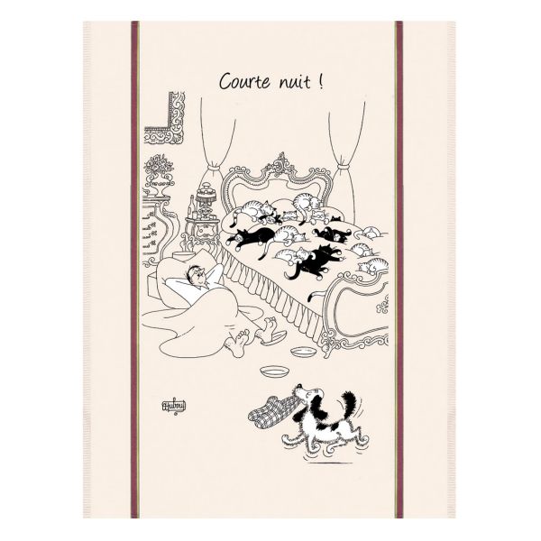 Vivaraise Grand torchon Dubout Courte nuit Ecru 60 x 80 Fabriqué en France