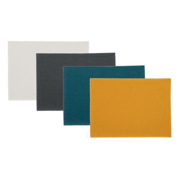 Vivaraise Lot de 4 sets de table recyclés Delia 33 x 45 Table