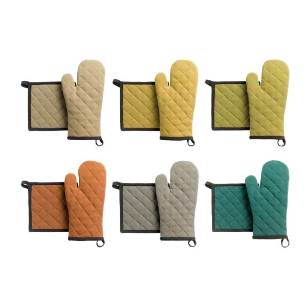 Vivaraise Lot gant de cuisine/manique recyclé Grace 15 x 32 Cuisine