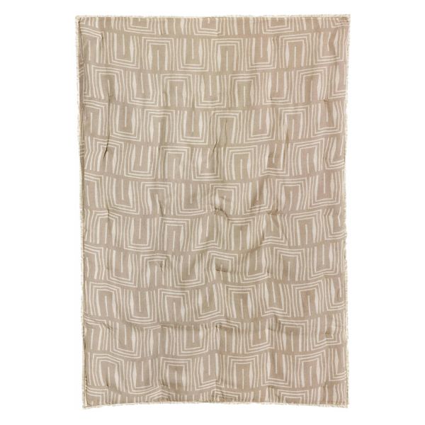 Vivaraise Plaid Imprimé Tina Naturel 135 X 200 Déco