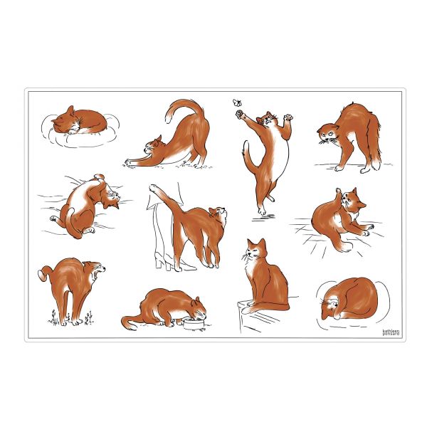 Vivaraise Set de table Journée du chat Assortis 30 x 45 Fabriqué en France