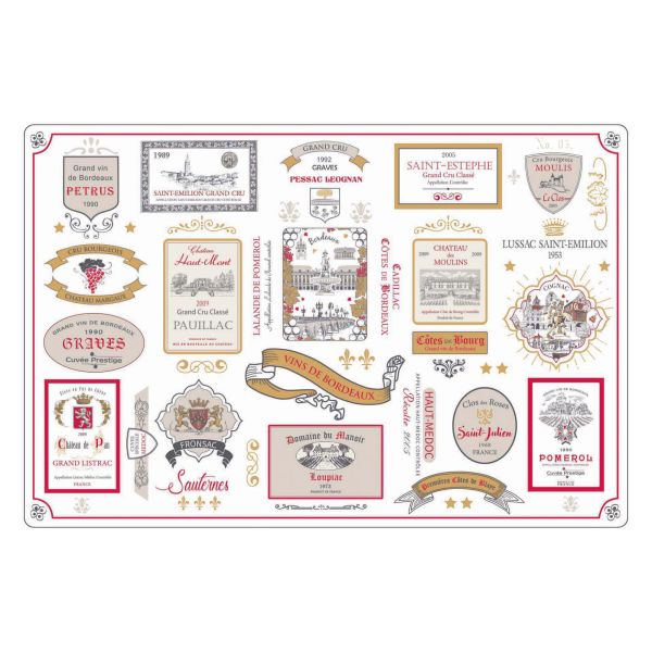 Vivaraise Set de table multi-étiquettes Bordeaux Multico 30 x 45 Table