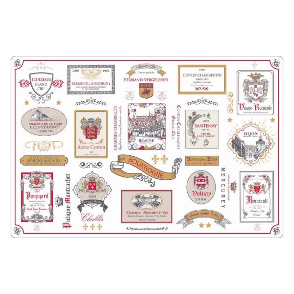 Vivaraise Set de table multi-étiquettes Bourgogne Multico 30 x 45 Table