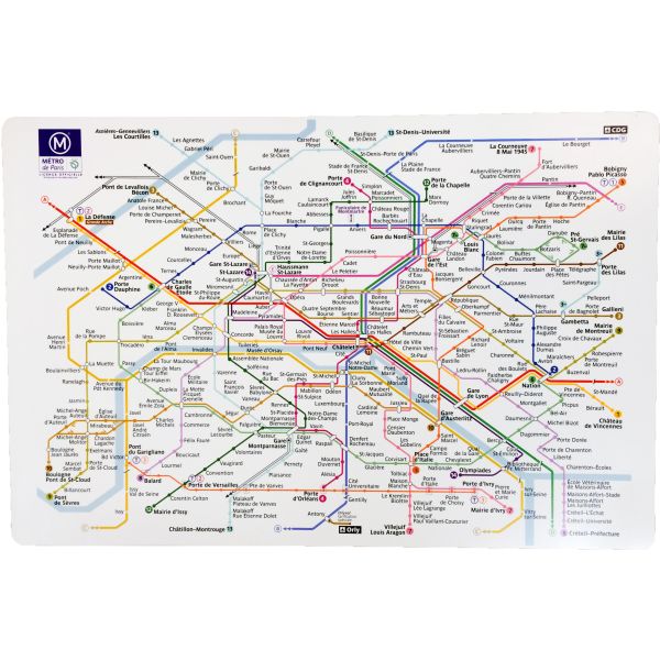 Vivaraise Set De Table Plastique RATP Blanc 45 X 30 Fabriqué En France