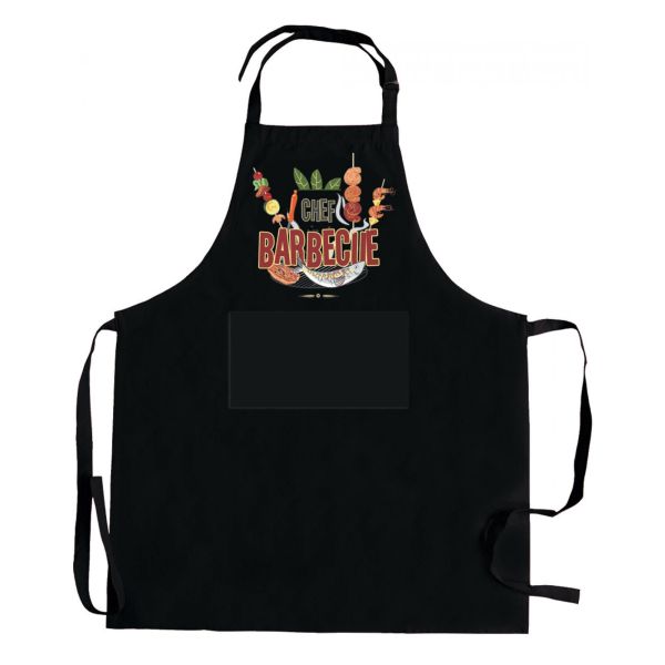 Vivaraise Tablier de cuisine Barbecue avec poche recyclé Noir 72 x 90 Cuisine