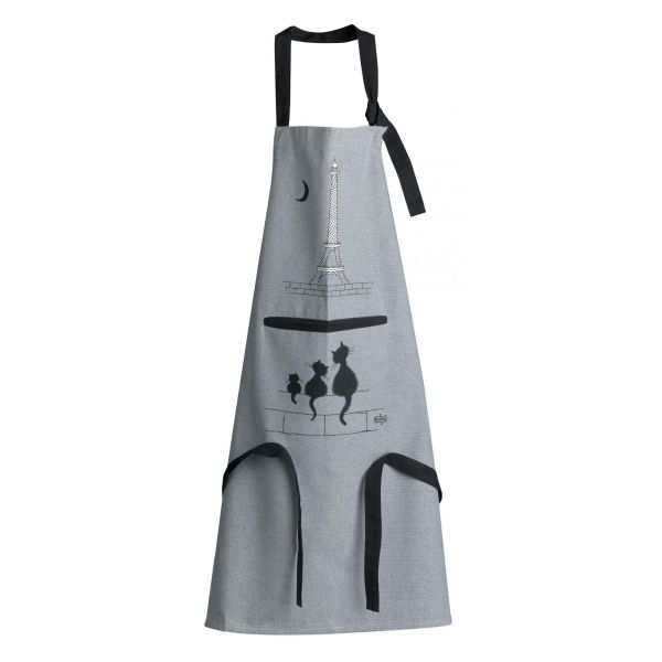 Vivaraise Tablier de cuisine Dubout Chats Eiffel Gris 72 x 85 Cuisine