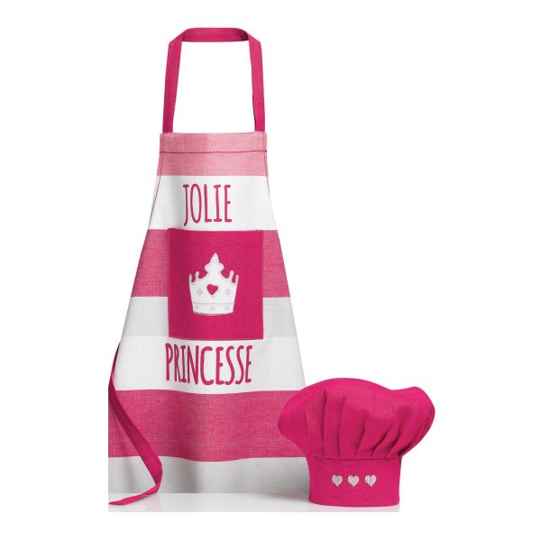 Vivaraise Tablier de cuisine enfant et Toque enfant Sissi Rose 52 x 63 Cuisine