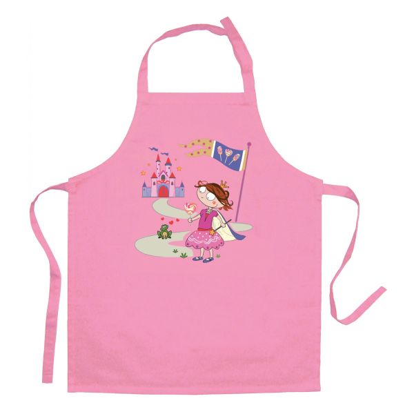 Vivaraise Tablier De Cuisine Enfant Princesse Et Grenouille Recyclé Rose 52 X 63 Cuisine