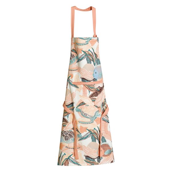 Vivaraise Tablier de cuisine recyclé Dori avec poche Pêche 72 x 85 Cuisine
