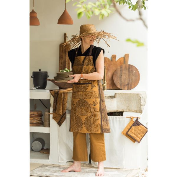 Vivaraise Tablier De Cuisine Recyclé Etna Ambre 72 X 85 Cuisine
