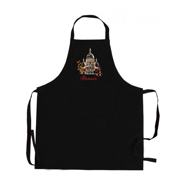 Vivaraise Tablier De Cuisine Recyclé Montmartre Avec Poche Noir 85 X 72 Cuisine