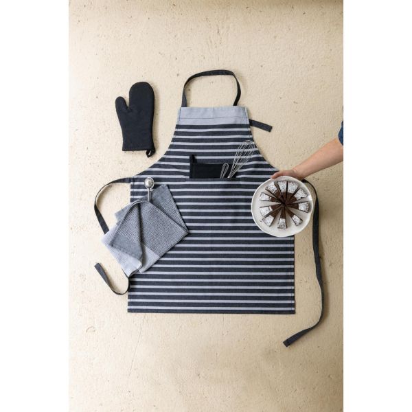 Vivaraise Tablier De Cuisine Recyclé Tilio Noir/gris 72 X 90 Cuisine