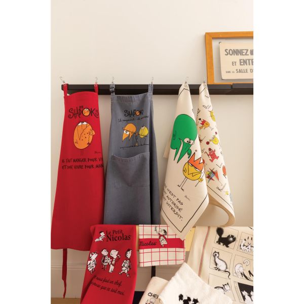 Vivaraise Tablier De Cuisine Shadoks Glouton Recyclé Rouge 72 X 90 Cuisine