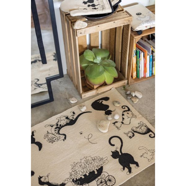 Vivaraise Tapis Dubout Multi Chats Ecru 60 X 90 Cuisine