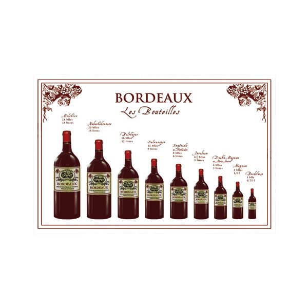 Vivaraise Torchon Bouteille Bordeaux Blanc 72 X 48 Fabriqué En France