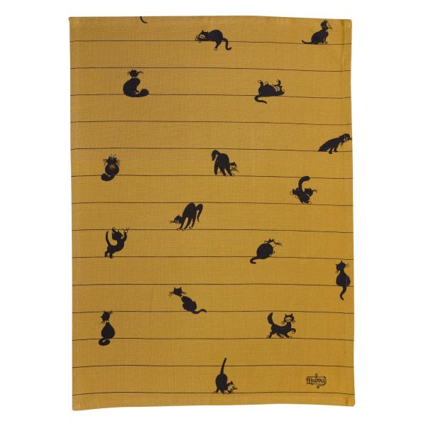 Vivaraise Torchon Dubout Partition de chats Cannelle 50 x 70 Cuisine