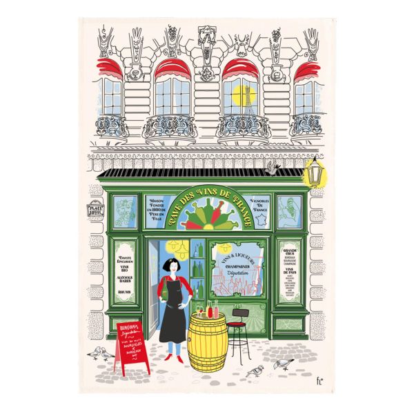 Vivaraise Torchon Façade caviste Ecru 48 x 72 Cuisine