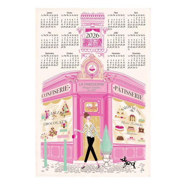 Vivaraise Torchon Façade pâtisserie Calendrier 2026 Ecru 48 x 72 Cuisine