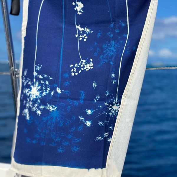 Vivaraise Torchon Fleurs De Carotte Bleu 70 X 50 Cuisine