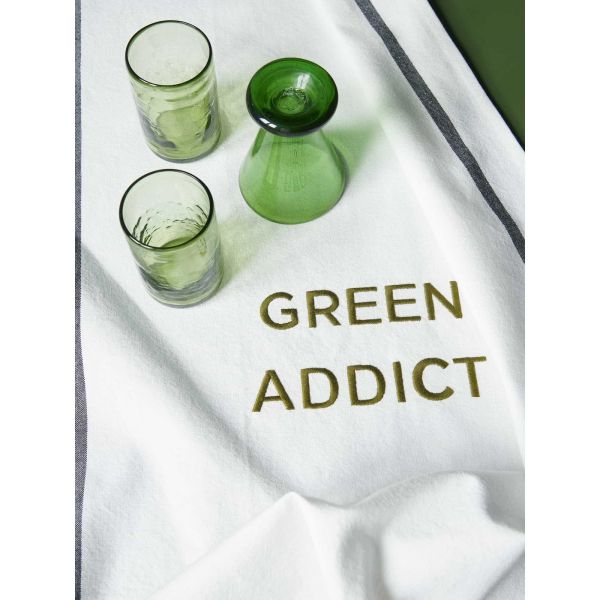 Vivaraise Torchon Green Lichen Blanc 80 X 50 Cuisine