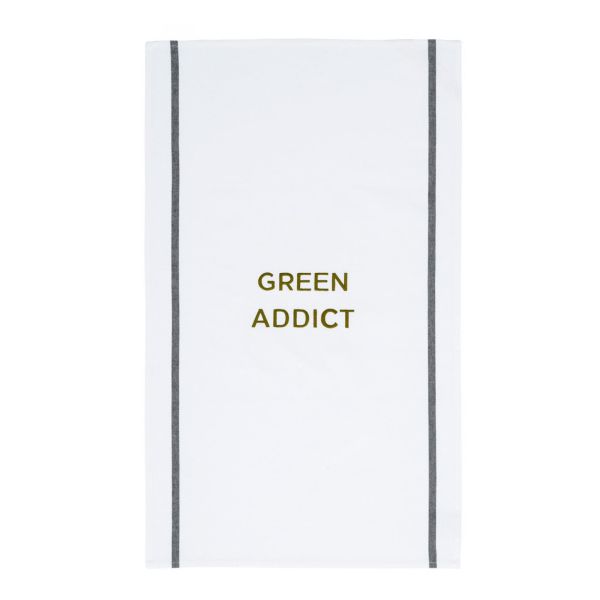 Vivaraise Torchon Green Lichen Blanc 80 x 50 Cuisine