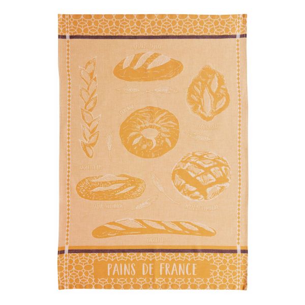 Vivaraise Torchon jacquard Les pains Ocre 50 x 70 Cuisine