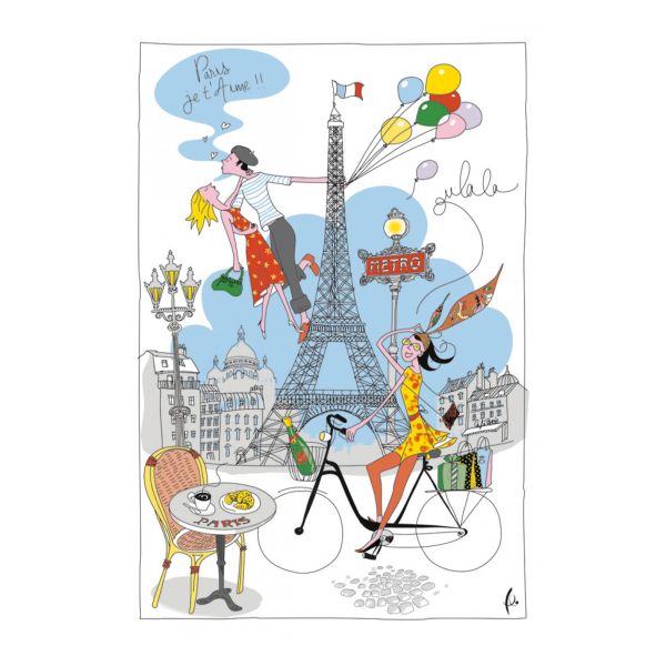 Vivaraise Torchon La Parisienne Blanc 72 X 48 Fabriqué en France