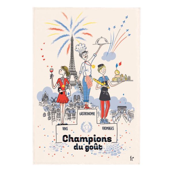 Vivaraise Torchon Les Champions Du Goût Ecru 48 X 72 Cuisine