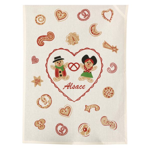 Vivaraise Torchon Mannele Rouge/ecru 50 x 70 Cuisine