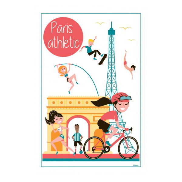 Vivaraise Torchon Paris Athletic Blanc 48 x 72 Fabriqué en France