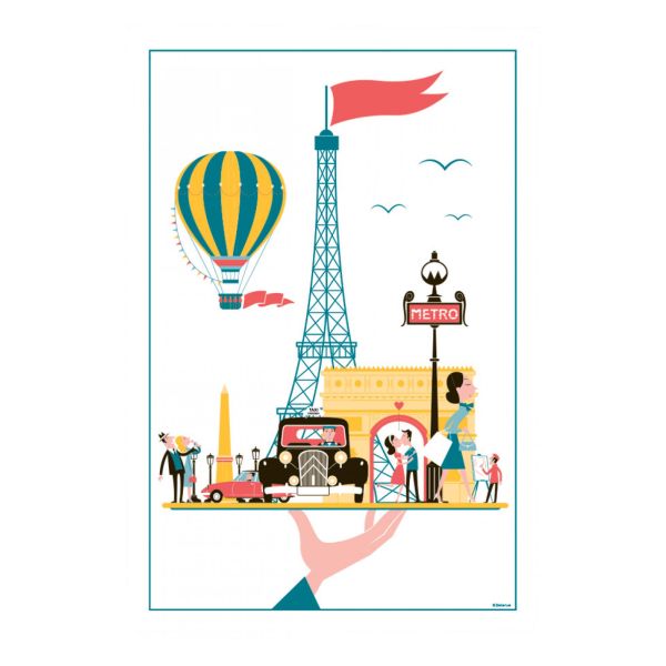 Vivaraise Torchon Paris Plateau Blanc 48 X 72 Cuisine