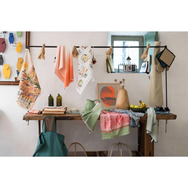 Vivaraise Torchon Paris Scénettes Blanc 48 X 72 Fabriqué En France