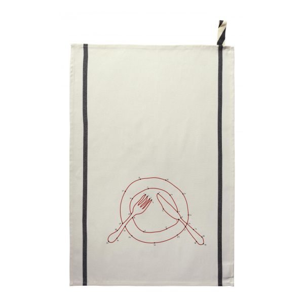 Vivaraise Torchon Phil Dinette Ecru 70 x 50 Éco-responsable