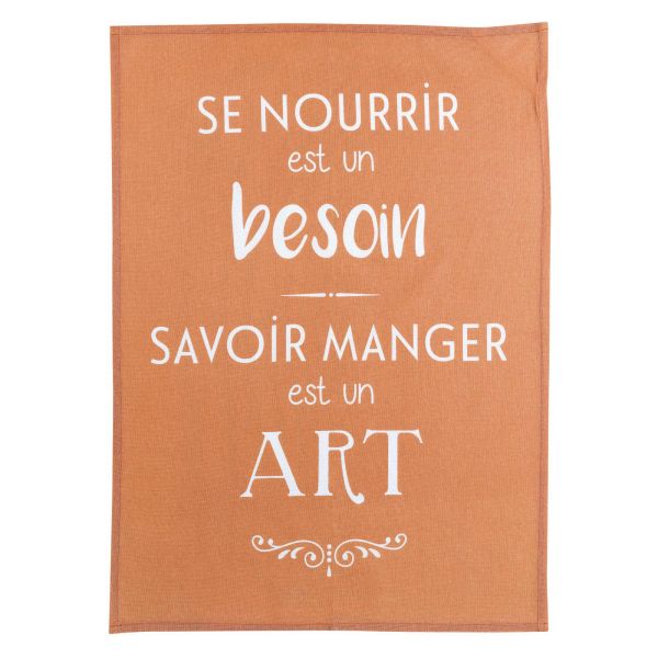 Vivaraise Torchon Savoir manger Caramel 50 x 70 Cuisine