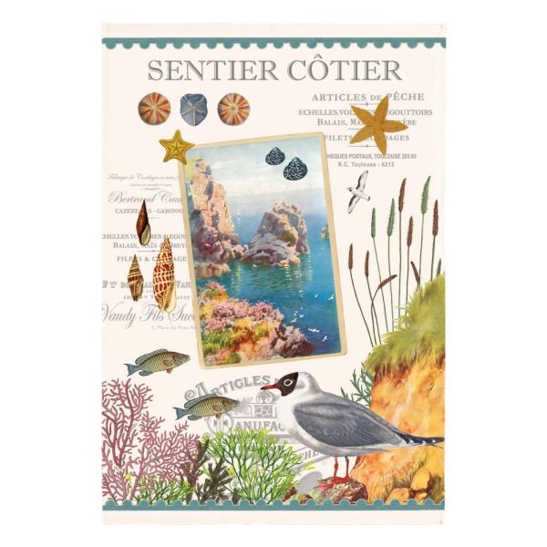 Vivaraise Torchon Sentier côtier Ecru 48 x 72 Cuisine