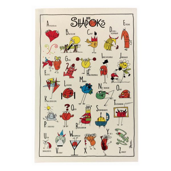 Vivaraise Torchon Shadoks Abécédaire Ecru 48 x 72 Cuisine