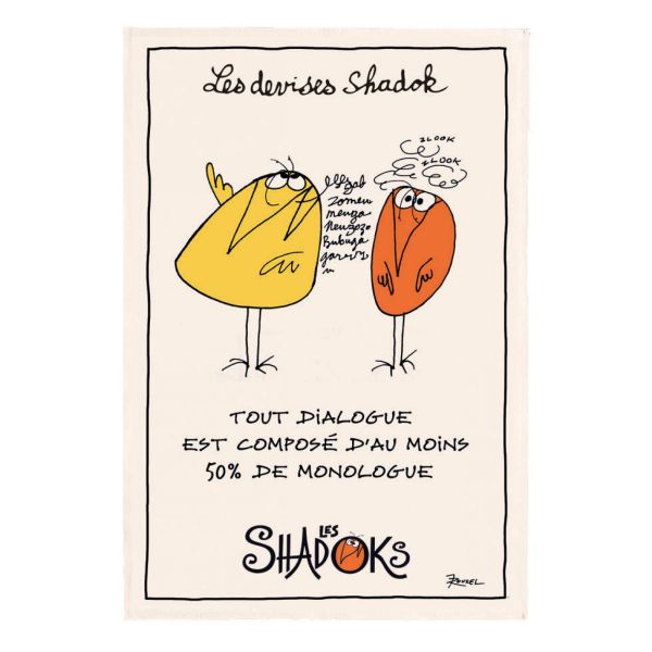 Vivaraise Torchon Shadoks Dialogue Ecru 48 X 72 Cuisine