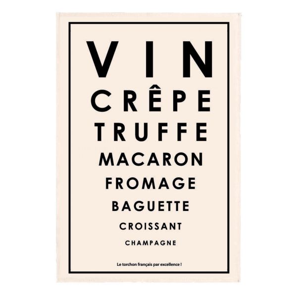 Vivaraise Torchon Test Spécialités françaises Ecru 48 x 72 Fabriqué en France