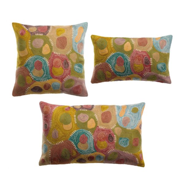 Vivaraise Coussin brodé Nestor Mineral Déco